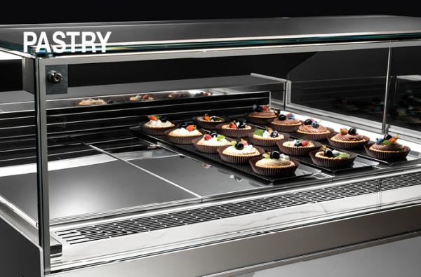 brx vista pastry display case in the morning